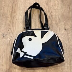 Vintage Rare PVC Playboy Bag Black White Bunny Y2k Purse 2000s 90s vintage